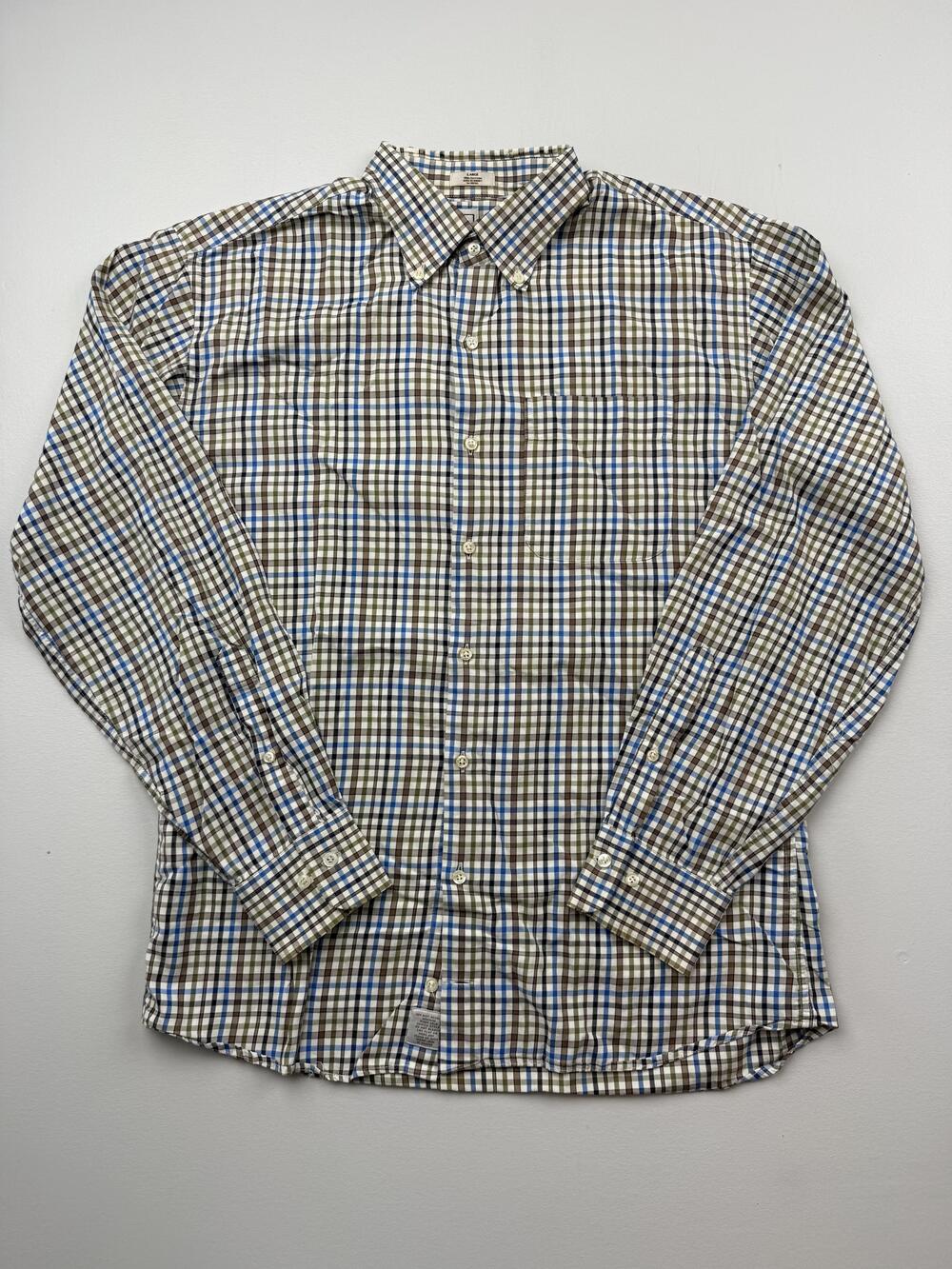 Peter Millar Shirt Mens Large Multicolor Plaid Long Sleeve Button Up Casual